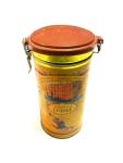 Coffee Tin Tea Canister With Plastic Lid , Thickness 0.23mm Colden Color