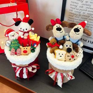 Quality 22x37cm Plush Doll Bouquet Unique Gift for Boyfriend or Girlfriend West Highland White Terrier wholesale