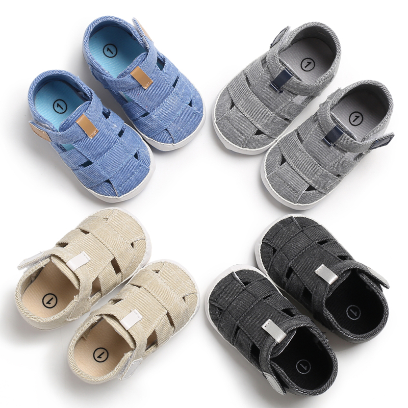 New fashion canvas soft sole boy prewalk infant crib Baby boy sandals