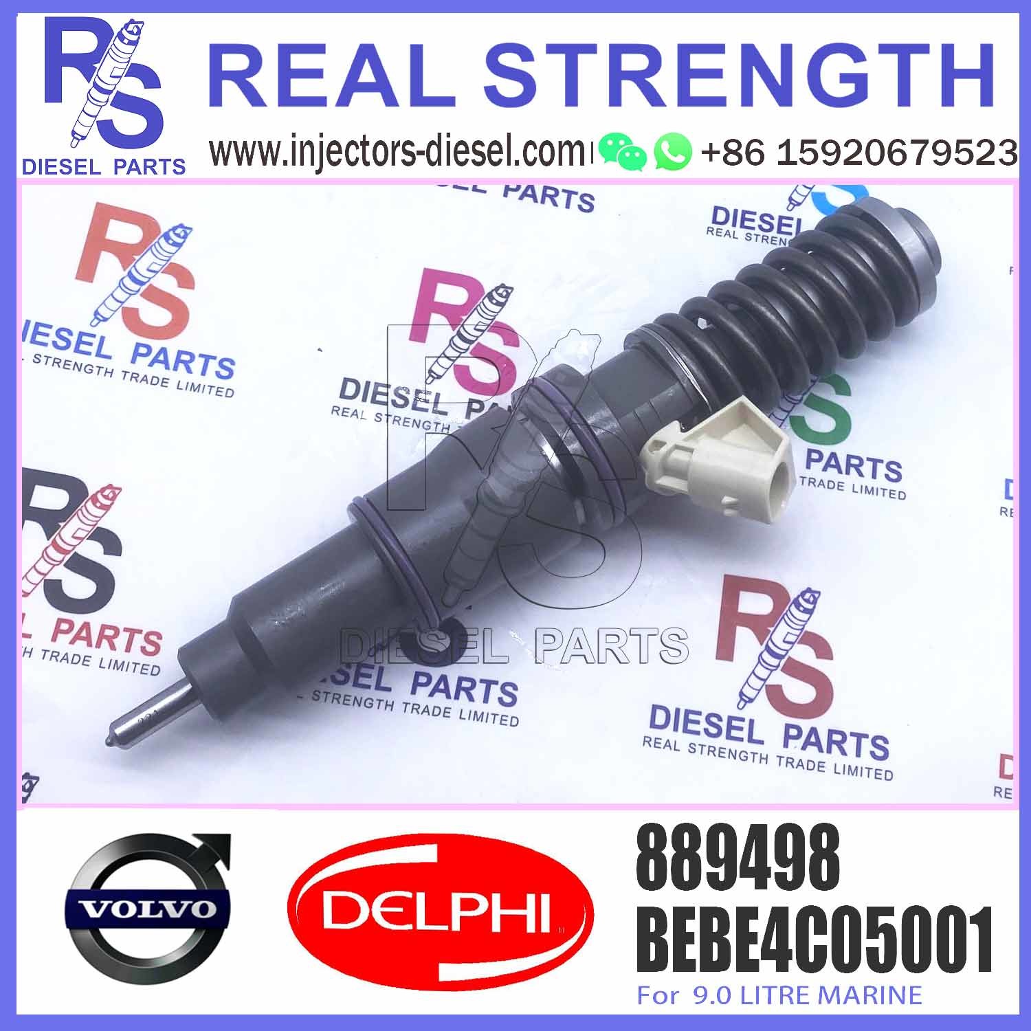 2 PINS diesel injector BEBE4C05001 BEBE4C05002 889498 for VOVLO 9.0 LITRE MARINE with 9.5 MM BORE L235PBC