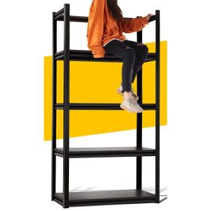 Quality Black Metal Garage Rack 5-shelf Steel Shelves Heavy Duty Storage Shelf wholesale