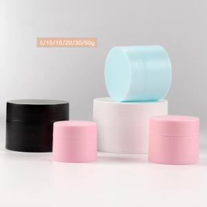 Quality PP Double Wall Round Jar for Face Cream Sample 3g5g10g15g30g Black White Blue Pink Matte Custom Empty Plastic Nail Gel Jar wholesale