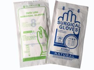 Quality Disposable latex sterilized surgical gloves,powdered free.White color. One pair/pouch wholesale