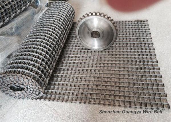 Custom Design Flat Flex Belt , Stainless Steel Flat Wire Conveyor Belt Sprocket
