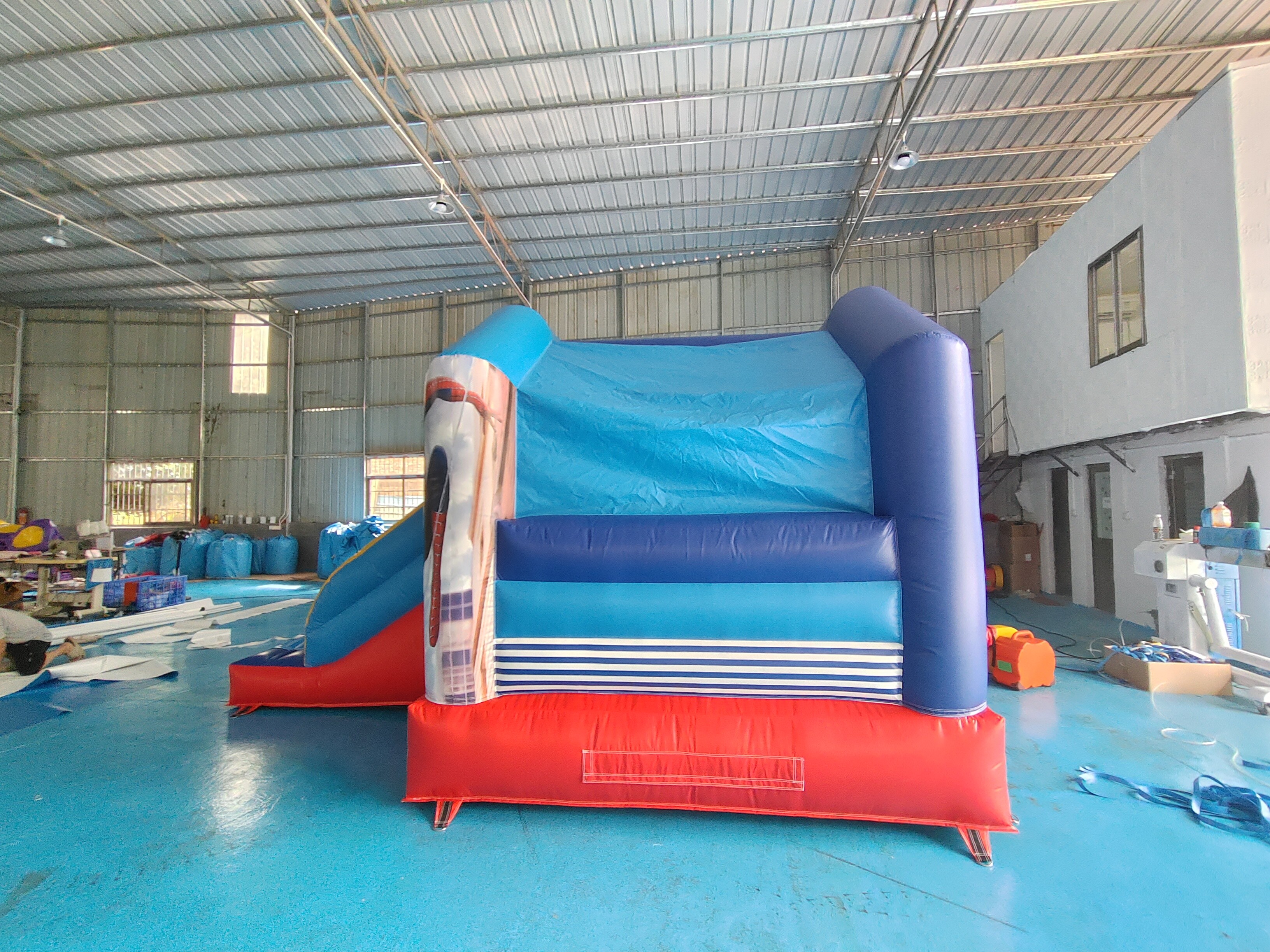Fireproof 0.55mm Inflatable Jumping Castle Bouncer Combo With Slide Spiderman