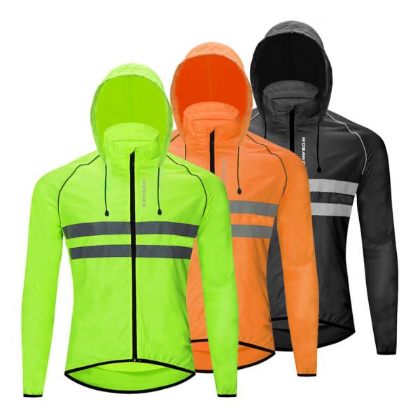 Reflective Windbreaker Style Jacket , Multi Pocket Jacket Breathable Skin