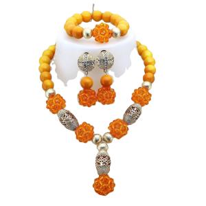 Quality Cheap African Beads Jewelry Sets Senegal/ghana Wedding Handmade Jewelry Women's Golden Wedding Jewelry Sets for party wholesale