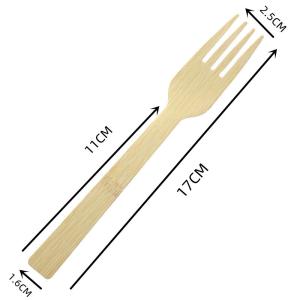 Quality 6.7 Inch Compostable Disposable Bamboo Cutlery Fork For Resturant BBQ Party wholesale