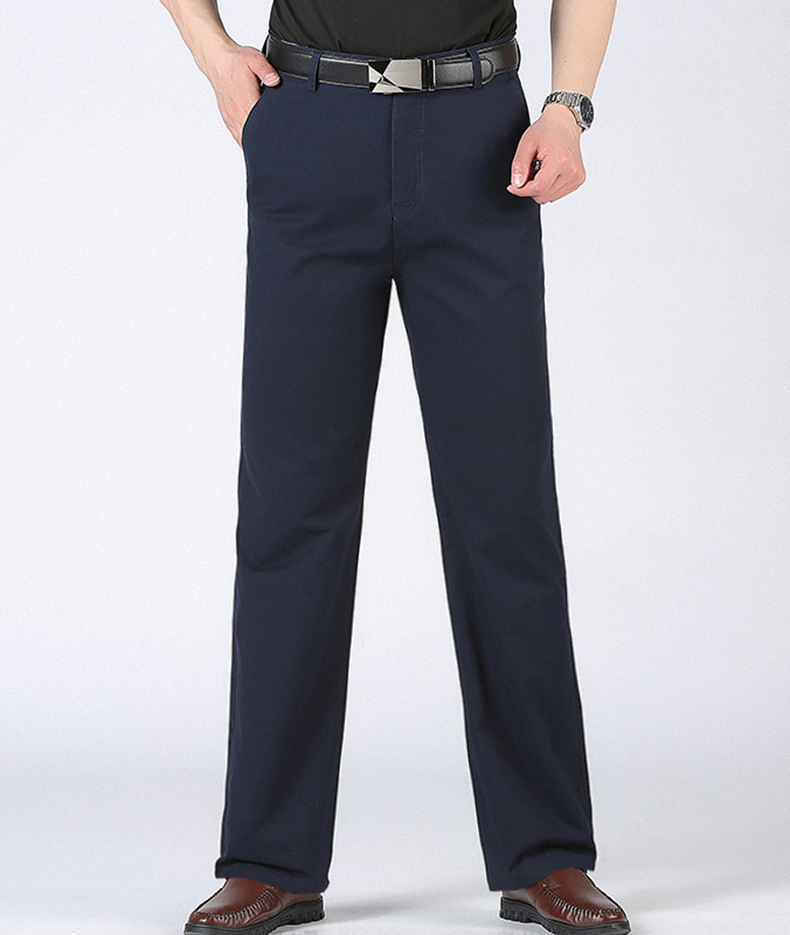 Men's Business Pants Korean Trousers with Slit Side Pockets and Casual Style