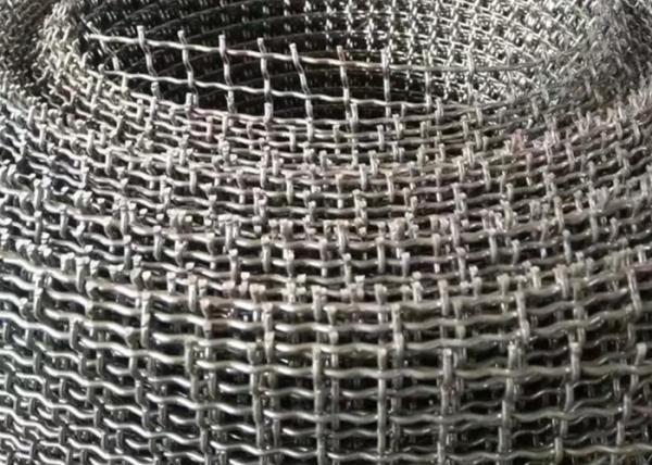 0.6-8m 65Mn 4 Mesh Stainless Steel Screen Sheets , Crimped 14 Gauge Wire Mesh