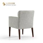 Dried Solid Wood Fabric Gray Upholstered Dining Chairs H860mm For Hotel