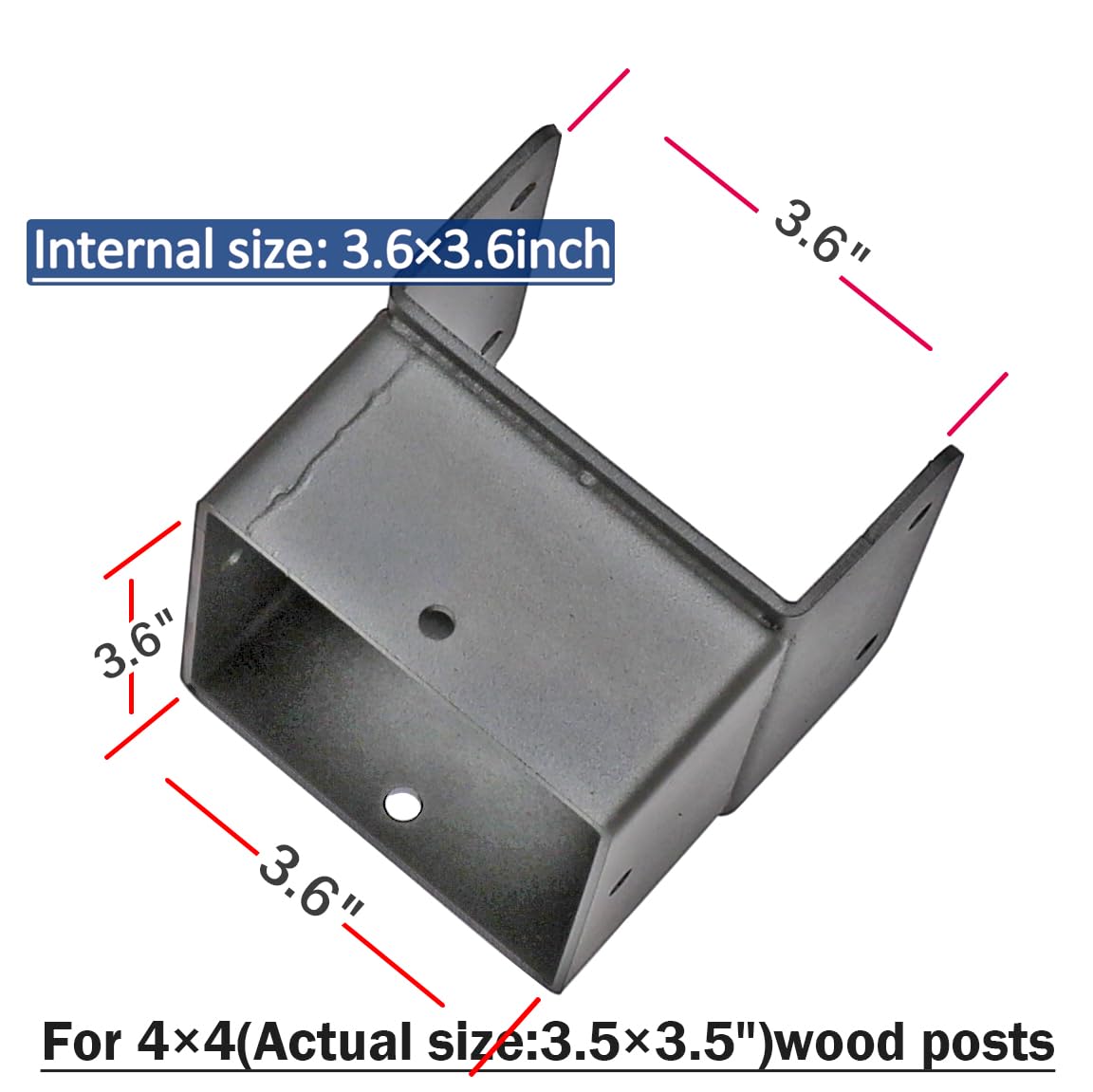 Wood Terrace Beams Support Bracket for Deck Railing Handrail Post Base on Outdoor Deck