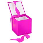 Custom Printed Handmade Luxury Pink Small Gift Box With Shredded Paper Filler