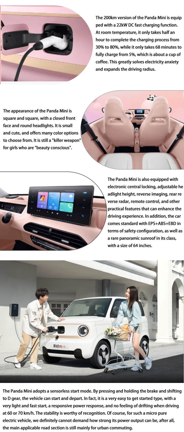 Adult Electric EV Small Car Geely Panda Used Compact Car Fast Charging