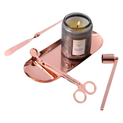 Candle Wick Trimmer Candle Snuffer & Candle Accessory Set Rose Gold