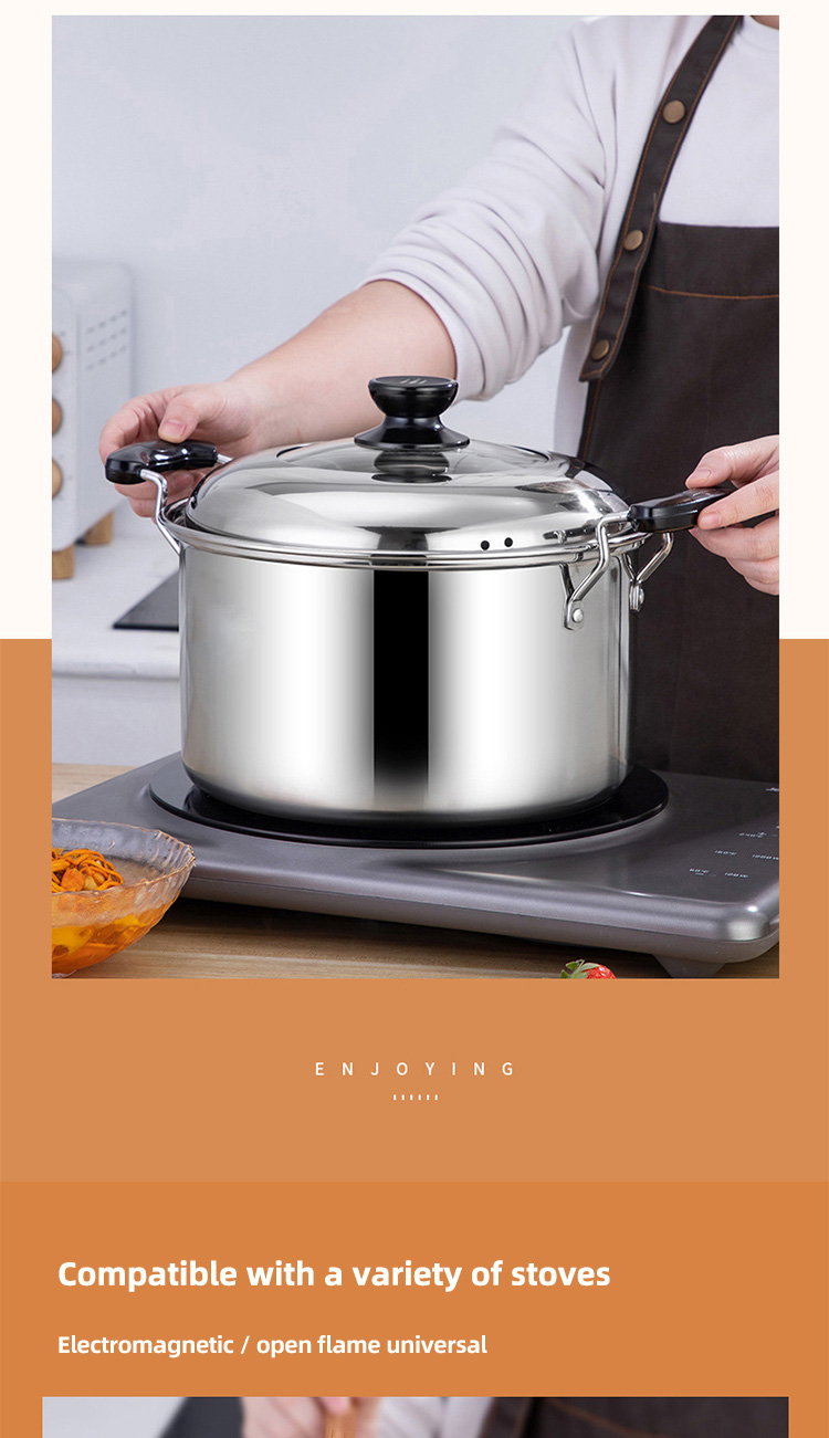 Best Sale Cooking Soup Pot Kitchen Stainless Steel Soup & Stock Pot With Visual Pot Lid