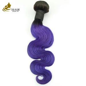 Quality Purple Wavy Ombre Human Hair Extensions 26 Inch Kinky Curly wholesale