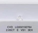 2.05ct VS1 CVD Diamond Jewelry 3EX Round Cut Loose Lab Created Diamonds