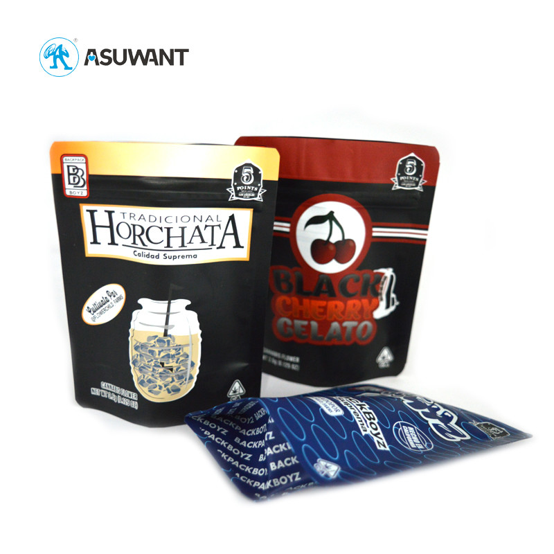 Resealable Stand Up Pouch Smell Proof Zipper Bags Edible Food Packaging
