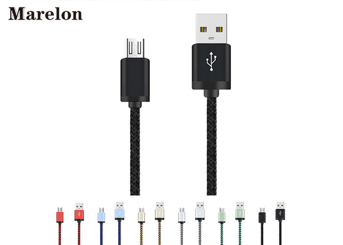 Nylon Hemp FLower USB Transfer Cable 1M / 3FT Round Fabric Braided Custom Logo