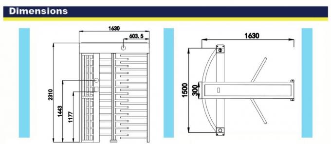 Stainless Steel Full Height Gate 24V Security Full Height Turnstile Gate Pedestrian Turnstile 3