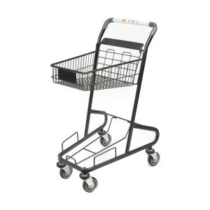 Quality Double Layer Shopping Basket Trolley 45L Basket Supermarket Metal Grocery Cart wholesale