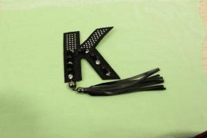 Quality K Shaped 3D Embroidery Patches PVC Material Multistrand Black Color wholesale