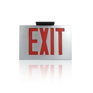Quality Brush Silver Aluminum LED Emergency 3.8W Fire Exit Sign Lights wholesale