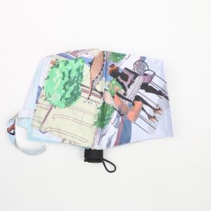 Quality Digital Full Color Printed Three Fold Umbrella Anti - Uv Coating Inside For Women wholesale