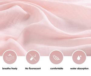 Quality Pink Cotton Gauze Fabric 110X100 Density wholesale