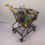 Grey 60L Supermarket Shopping Trolley Retail Chain Store Shopping Cart With TPR