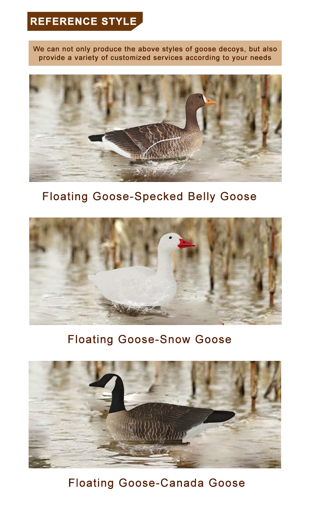 420g Floatable Snow Geese Decoy 3D Lifelike EVA Hunting Bait Anti Reflective Light Weight