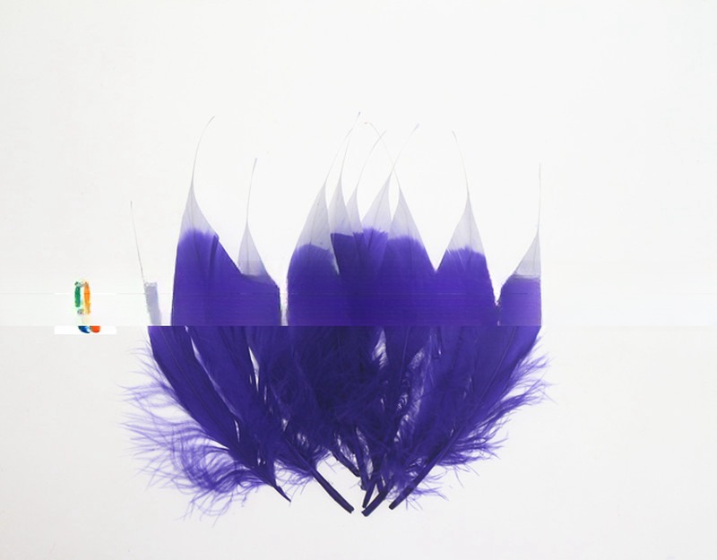Handmade Two Tone Stripped Goose Carnival Feathers For Personalized Crafts