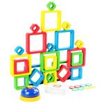 Wooden Intelligence Color Square Box Kindergarten Learning Toys Assembly Blocks