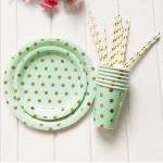 Paper Cups And Plates Set Festival Party Decorations With Hot Stamping Foil