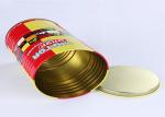 Cylinder Round Food Cookie Gift Tins , CMYK Printed Outside Glossy Finished