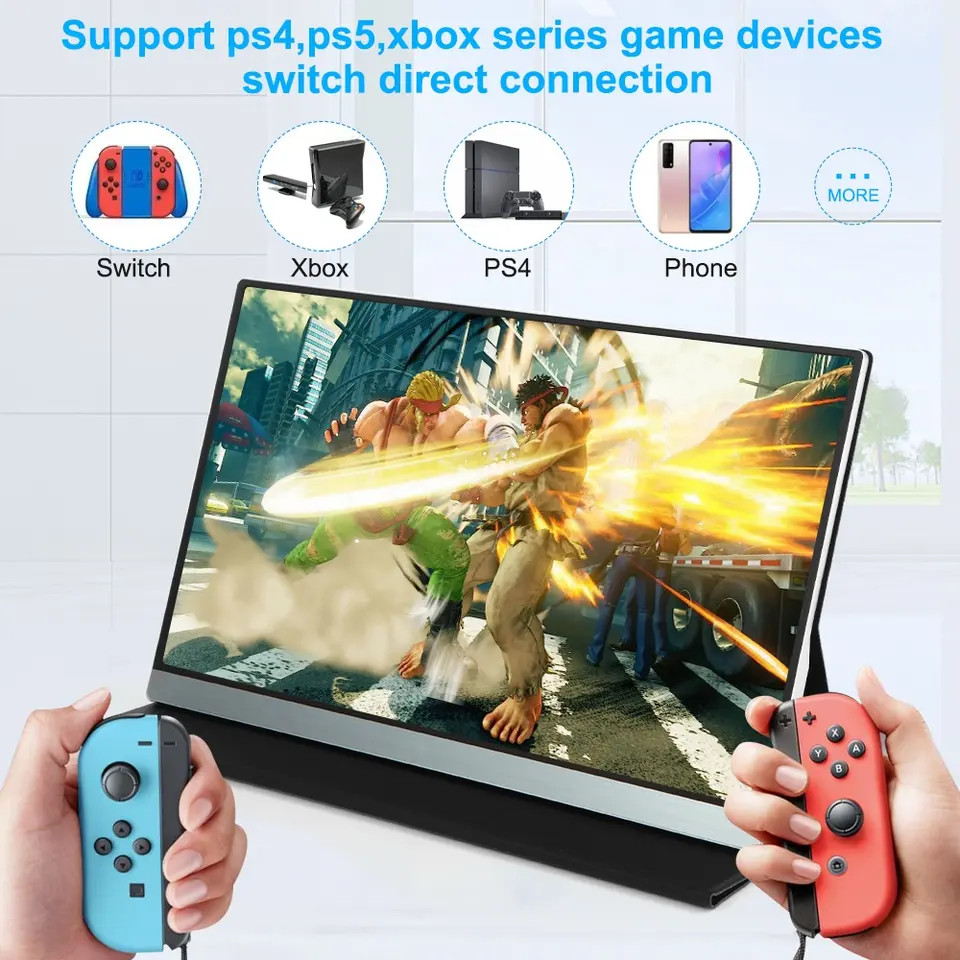 14 Inch Portable Dual Laptop Tablet External Screen For Audio Video Data Transmission