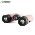 FORESEEN 8x21 Porro Prism Pink Toy Binoculars , Compact Plastic Toy Binoculars