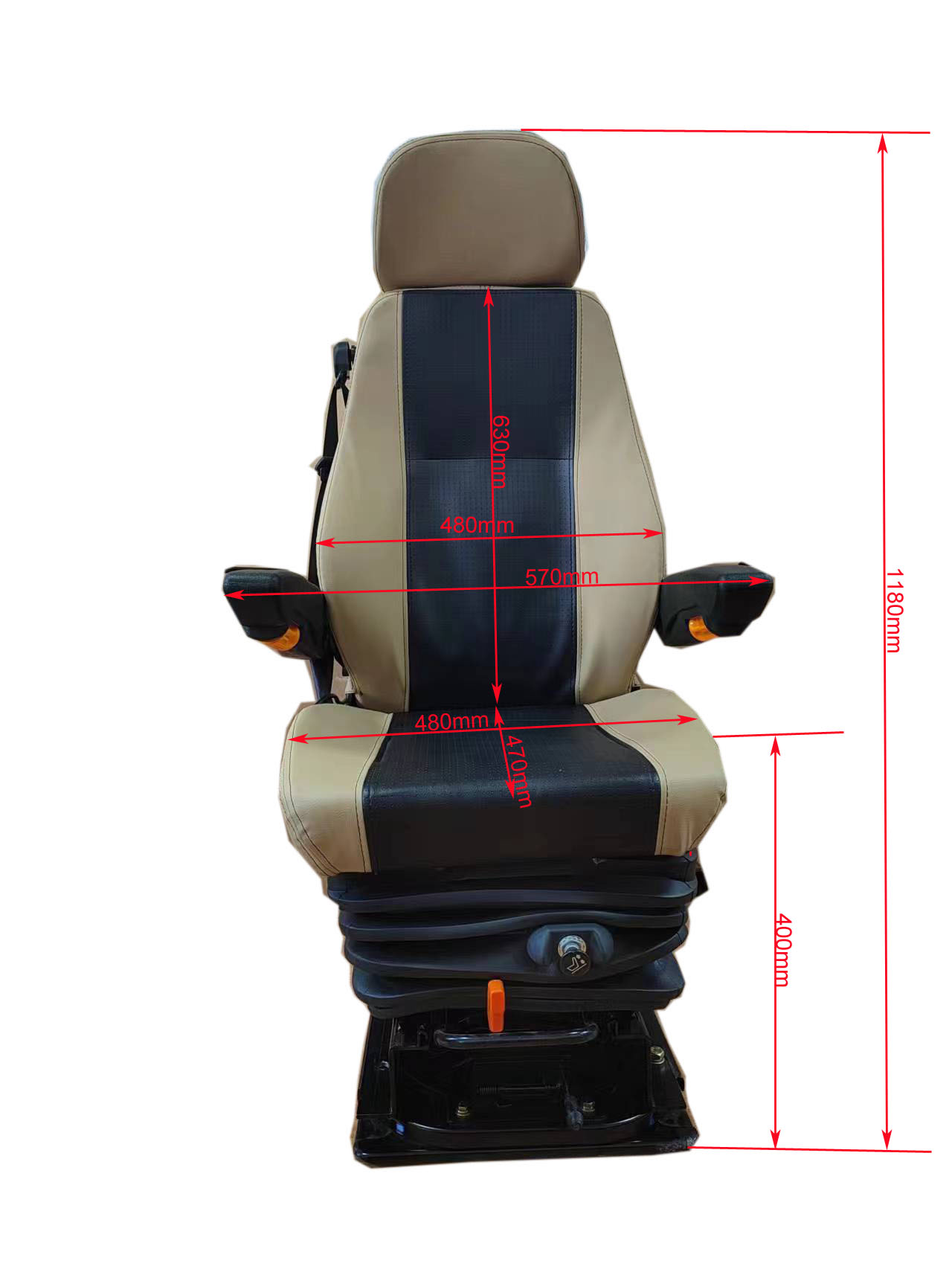 Beige Black Truck Suspension Seats With Ventilation Heating Function