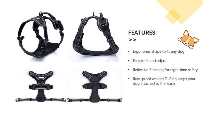 Reflective Strips Lightweight Small Dog Harness / Security Trail Running Dog Harness