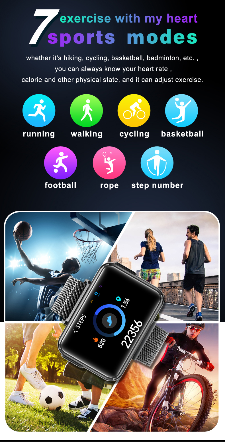 Shenzhen smart bracelet heart rate blood pressure wristband men women fitness tracker watch