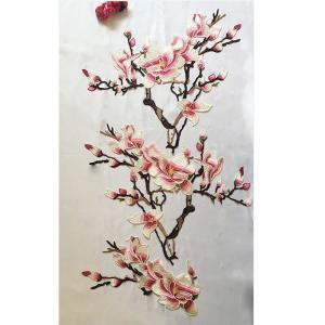 Quality Hot Fix Motif mangnolia Embroidery Lace Flower for Cheongsam wholesale