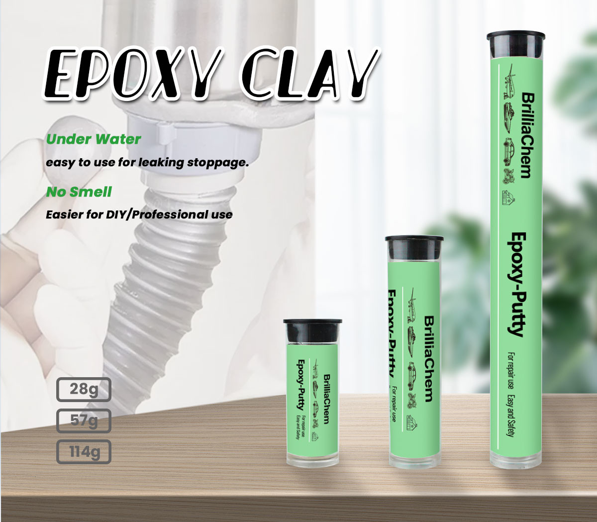 Durable And Environmentally Safe Epoxy Resin Putty For Repair Using