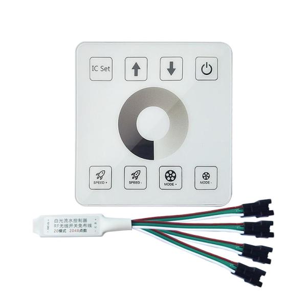 Cheap 2048 Pixels Rf Wireless Remote LED Controller For White Flowing Light Strip for sale