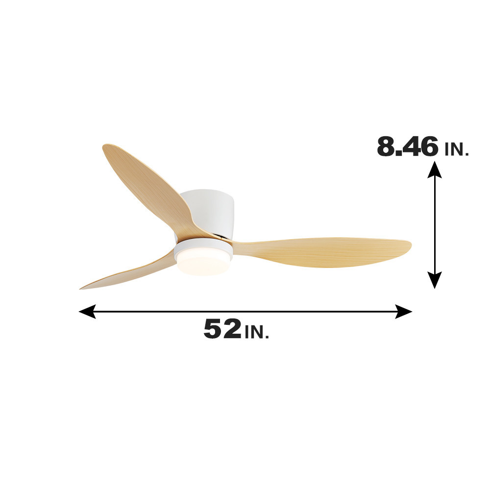 Reversible ABS Blade Ceiling Fan 52 Inch DC Motor LED Ceiling Fan With Remote Control