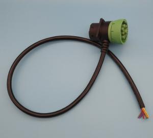 Quality Deutsch 9 Pin J1939 Green Female and Black Male Pass-through to Open End Cable wholesale