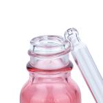 Glass Cosmetic Dropper Bottles 30ml Round Clear Red Essential Oil Sample Bottles