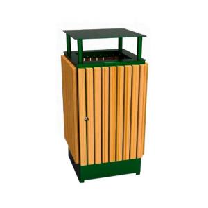 Quality Standing W508mm 38L Outdoor Wooden Trash Can For Street wholesale