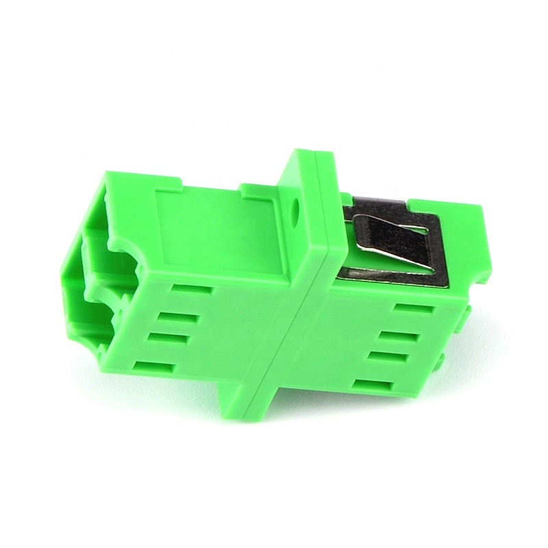 China Factory Price LC APC to LC APC Duplex Single Mode Fiber Optic Connector Adapter with Flange