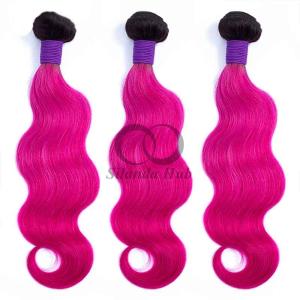 Quality #T1B/Pink Straight Remy Human Hair Bundles Sew In Weave Bundles Brazilian Bundle Deals wholesale